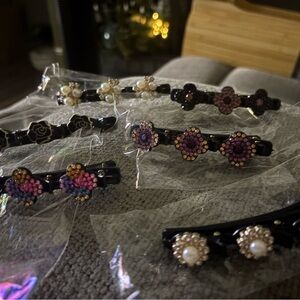 Elegant Black and Purple Hair Clips